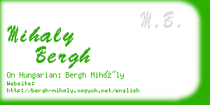 mihaly bergh business card